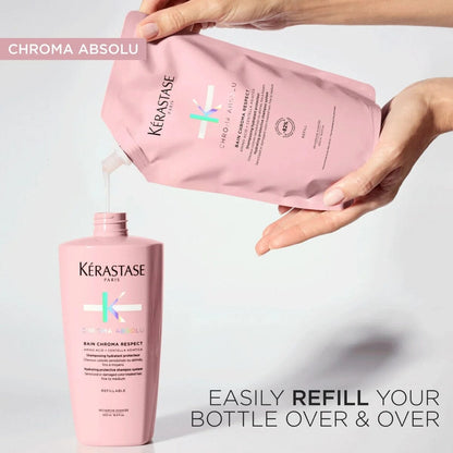 Kérastase Chroma Absolu Sulfate-Free Hydrating Protective Shampoo Refill Duo (Thin Hair) 500ml